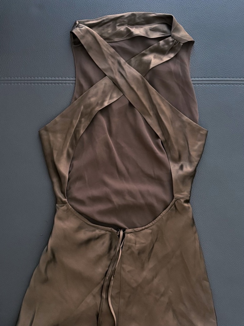 Reformation Anaiis Silk Dress in Morel - Picture 6 of 8